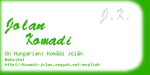 jolan komadi business card