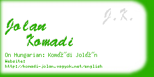 jolan komadi business card